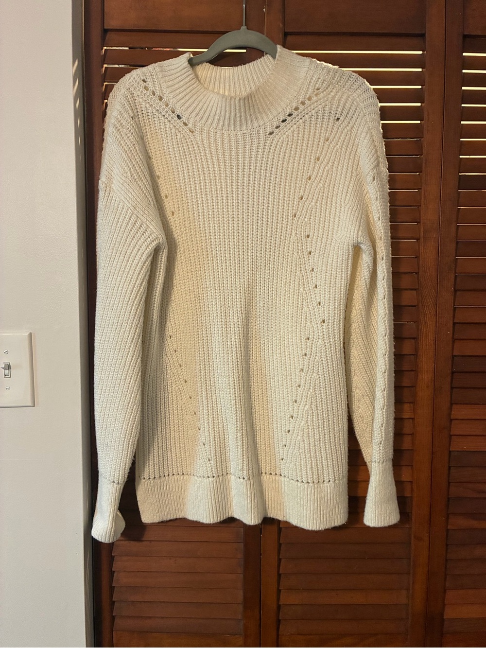 Abercrombie & Fitch Cream Ribbed Cowl Neck Sweater